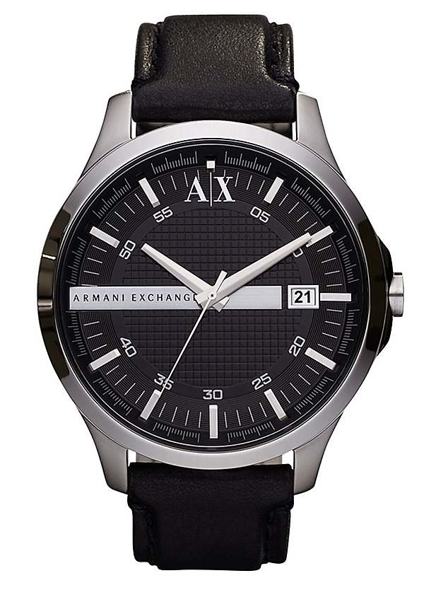 armani exchange men's black stainless steel watch